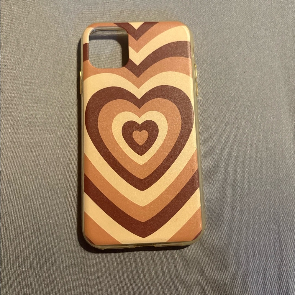 Stylish Brown Heart Pattern Phone Case